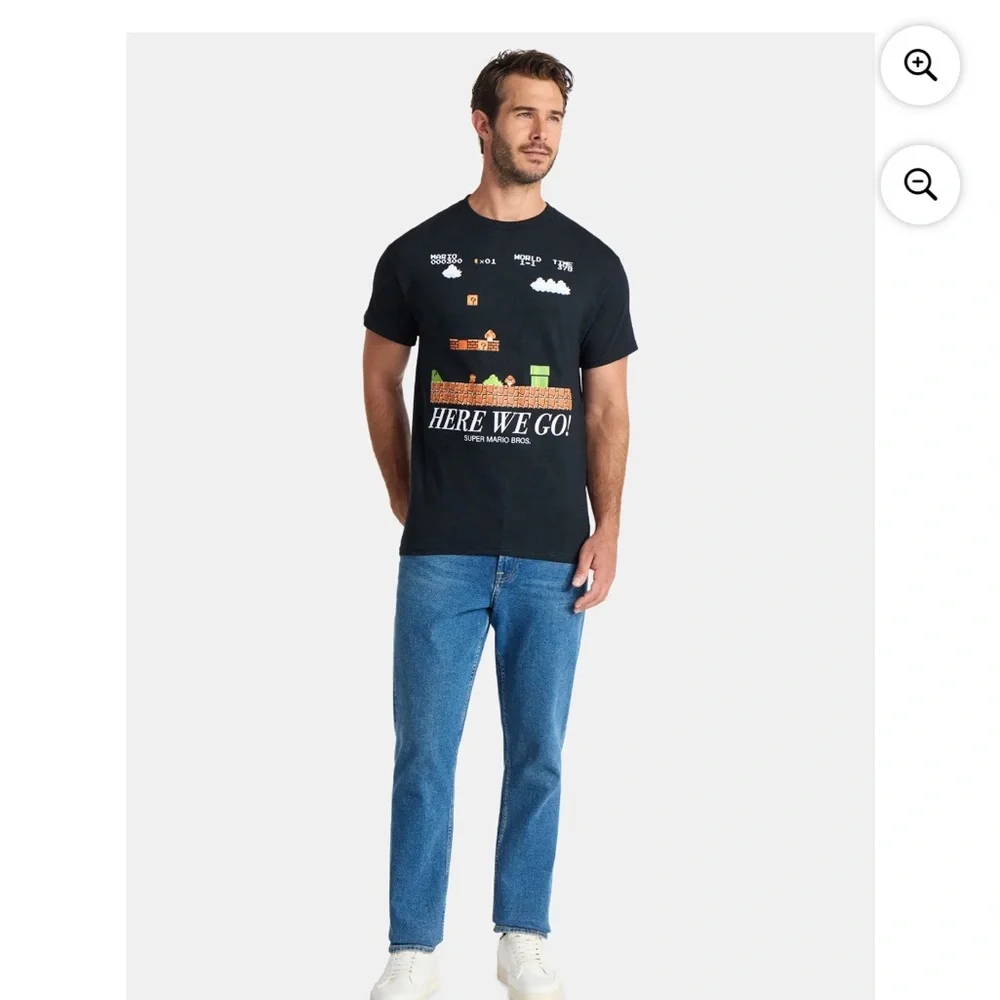 NWT Super Mario Bros Black Graphic T-Shirt